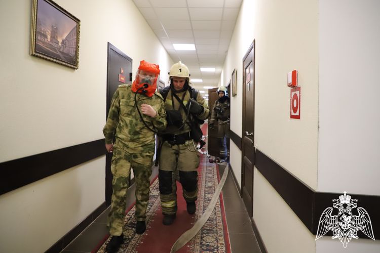 В Управлении Росгвардии по Рязанской области провели тренировку по пожарной безопасности