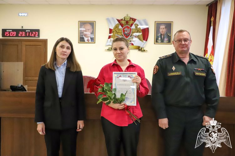 Многодетным матерям, проходящим службу в Росгвардии, вручили благодарности от имени Уполномоченного по правам ребенка в Рязанской области