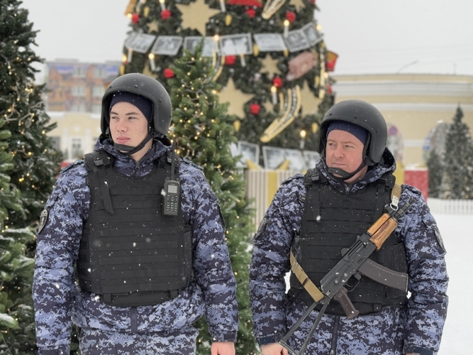 Росгвардейцы обеспечили общественный порядок во время закрытия проекта «Рязань — новогодняя столица России 2026»